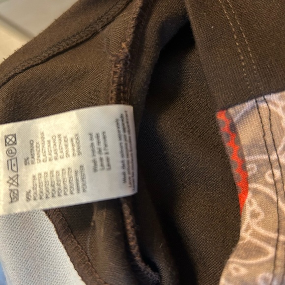 Smash! Size L fabric orange and brown side zipper shift - Picture 7 of 9